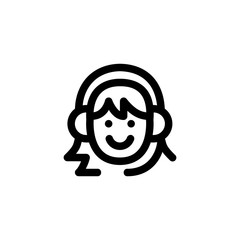Customer Service Avatar E-Commerce Outline Icon Vector Illustration
