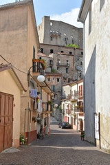A street in Brienza, a village in the mountains of the Basilicata region in Italy
