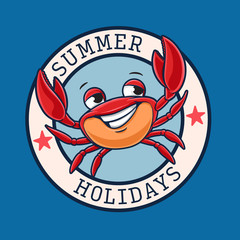 vector illustration of a cartoon crab