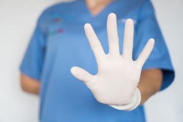 Healthcare professional asking to stop the covid19