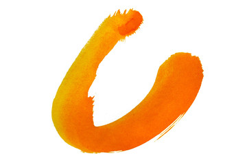 Abstract watercolor spot on white textured paper. Isolated. Hand-drawn background. Aquarelle brush stains on paper. For design, web, card, text, decoration, surfaces. Copy Space. Graffiti.