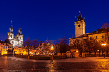 Fototapeta na wymiar Empty Old Town Square in Prague
