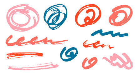 Hand drawn scribble doodle design vector elements.