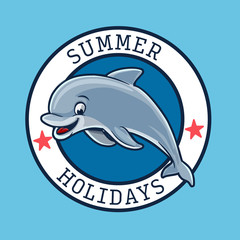 vector illustration of a dolphin for summer logo © mollicart