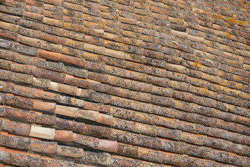 old roof tiles on roof