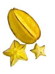 carambola star fruit yellow fresh tropical