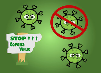 Ilustration vector graphic of Stop Corona Virus In Wuhan China, Vector corona Virus, Simple desain Virus Corona, Corona virus flat, for banner, baner, etc.