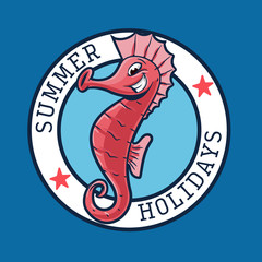 Obraz premium Seahorse cartoon summer