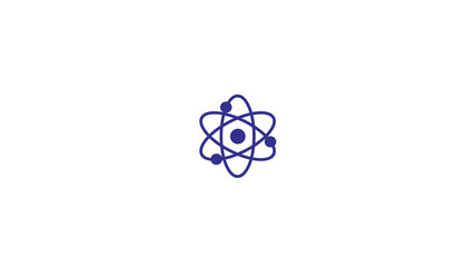 Amazing blue dark atom icon,Atom icon on white background