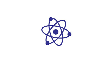 Amazing blue dark atom icon,Atom icon on white background