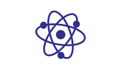 Amazing blue dark atom icon,Atom icon on white background