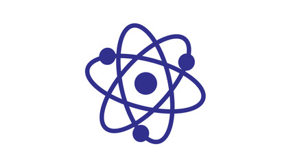 Amazing blue dark atom icon,Atom icon on white background