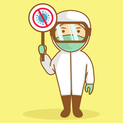 Nurse Wear Hazardous Material Suit