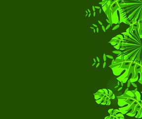 invitation card monstera proton purple, background tropical leaves plastic pink, flower frame monstera ufo green