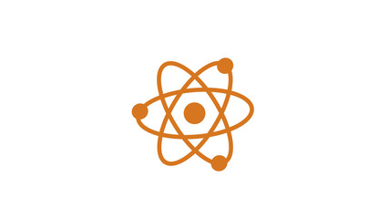 White background brown color atom icon,atom icon,science atom