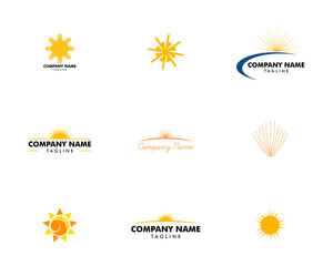 Fototapeta na wymiar Set of Sun Logo Design Template Vector
