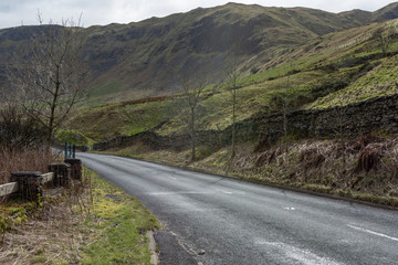 winding road in the mountains in Cumbria
