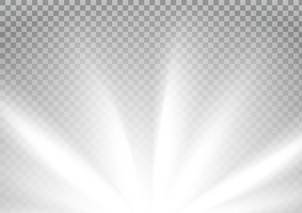 White colored rays with color spectrum flare