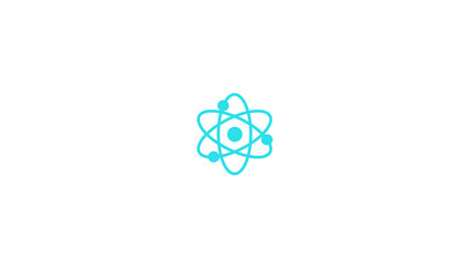 Amazing aqua color atom icon,white background atom icon