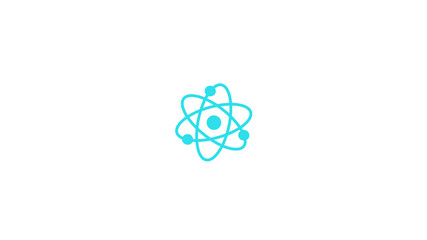 Amazing aqua color atom icon,white background atom icon