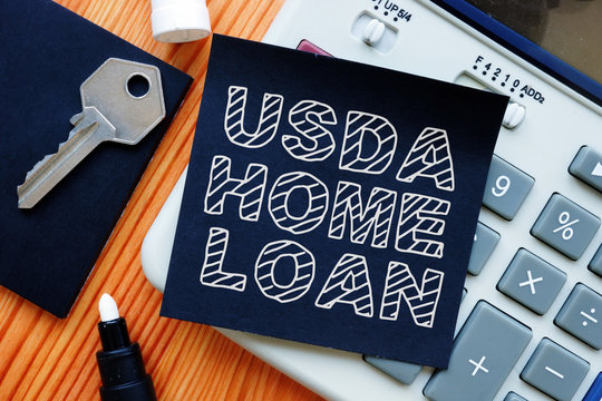 Business photo shows hand written text usda home loan