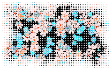 colored flowers with raster effect 