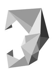 Abstract geometric background in grayscale.  Triangle vector illustration. Dark and light contrast.