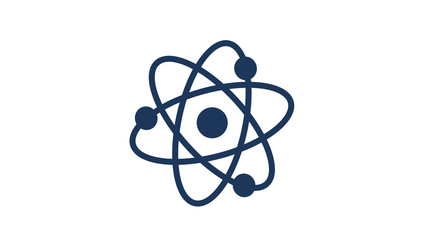 New blue dark atom icon on white background,Atom icon,Science icon