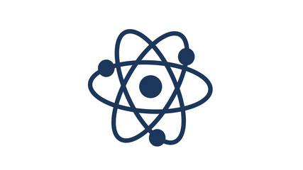 New blue dark atom icon on white background,Atom icon,Science icon