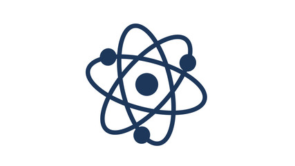 New blue dark atom icon on white background,Atom icon,Science icon