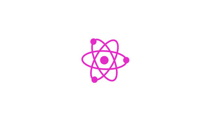 New pink atom icon on white background,atom icon,atom