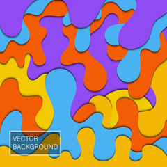 Paper cut abstract waves for colorful vector background 