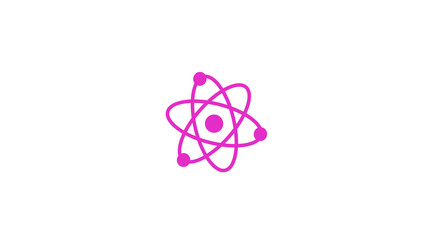New pink atom icon on white background,atom icon,atom