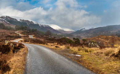 Typical Scottish panorama view, mountains, Highlands, Scotland