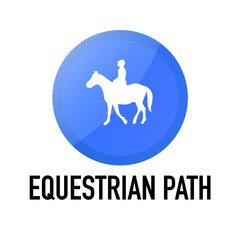 Equestrain Path Information and Warning Road traffic street sign, vector illustration isolated on white background for learning, education, driving courses, sticker. From collection