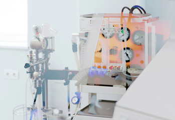 Image of medical ventilator. Hospital respiratory ventilation. Patient life saving machine. Intensive care unit ventilator