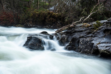 Obraz premium Stunning natural waterfall in Killin, Highlands, Scotland
