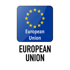 European Union countries Information and Warning Road traffic street sign, vector illustration isolated on white background for learning, education, driving courses, sticker. From collection