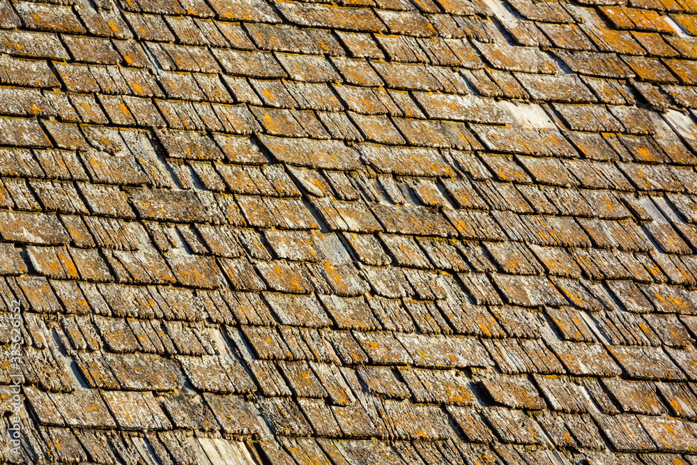 Wall mural Details of an old Wood Roof