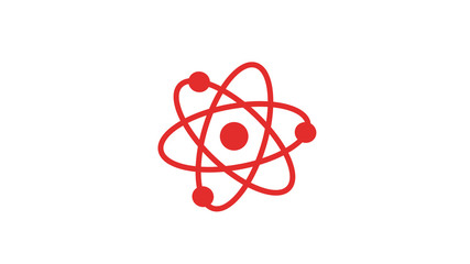 Amazing red atom icon on white background,Best atom icon