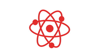 Amazing red atom icon on white background,Best atom icon