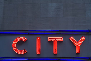 Neon CITY sign