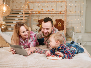 Happy Family watching planchet together