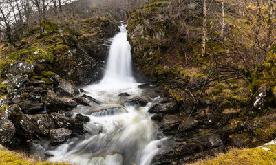 Fototapeta premium Stunning natural waterfall, Highlands, Scotland