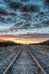 Fototapeta na wymiar Railroad Tracks at Sunset