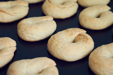 Rolls from the oven close up 