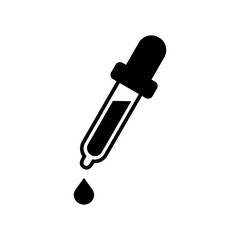 Dropper vector flat icon. Symbol pippete. Laboratory analysis sign.