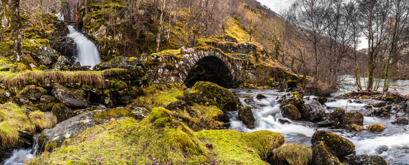 Stunning natural waterfall, Highlands, Scotland - 335631119