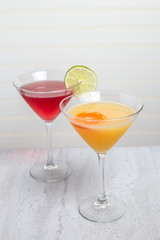 Cosmo and Clementine martini cocktails