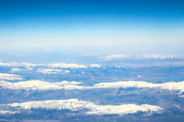 Fototapeta na wymiar Beautiful earth and sea from a window airplane background